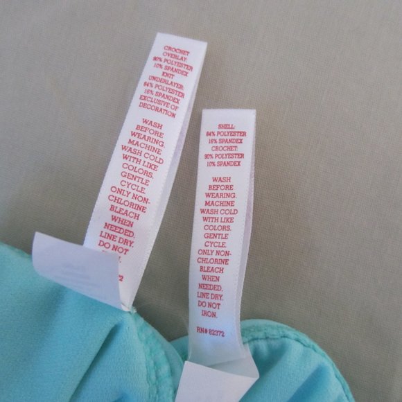 NWT Girl's SO - 2 pc. Swimwear - Size 16 -Aqua/Turquoise Lacy Accents Color Trim - Picture 8 of 10